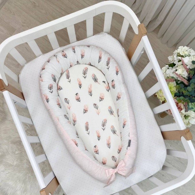 Protectie somn – Baby Nest Feather roz